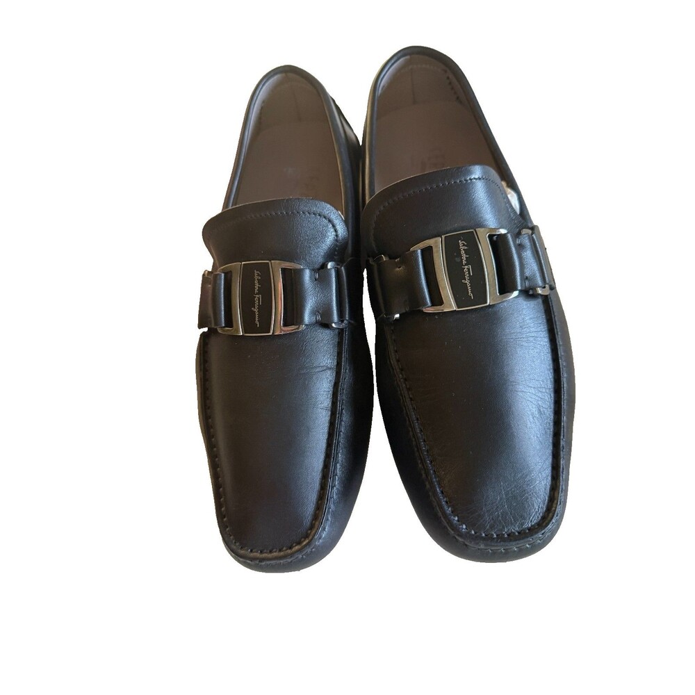 NWB Salvadore Ferragamo Sardegna 15 Leather Driver Loafers Size 6.5 EE